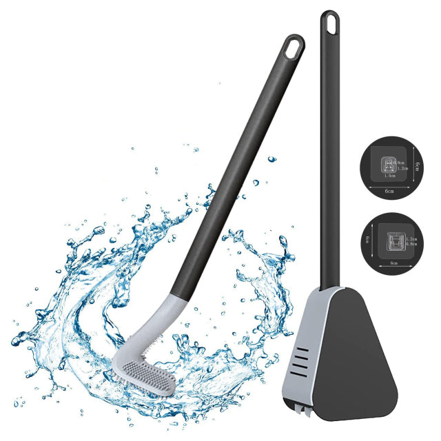 Silicone Bristles Toilet Brush and Holder for Bathroom Storage and Organization Compact Wall Hang Cleaning Kit WC Accessories