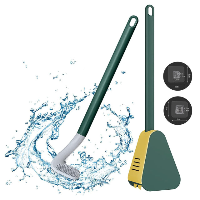 Silicone Bristles Toilet Brush and Holder for Bathroom Storage and Organization Compact Wall Hang Cleaning Kit WC Accessories