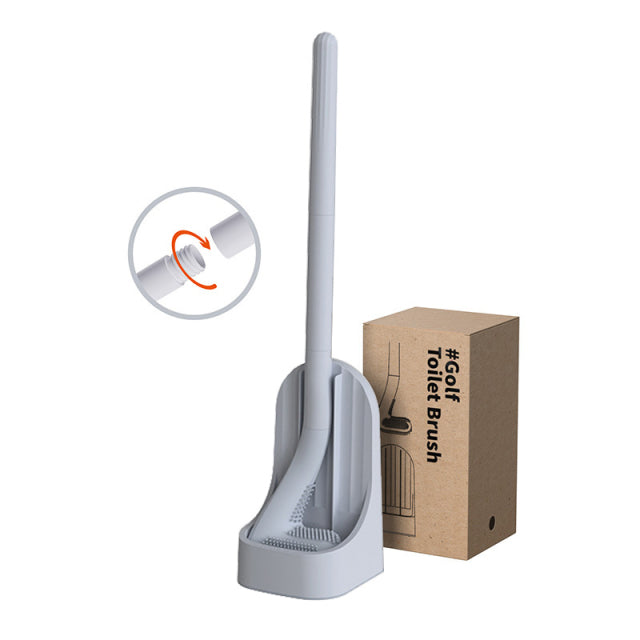 Silicone Bristles Toilet Brush and Holder for Bathroom Storage and Organization Compact Wall Hang Cleaning Kit WC Accessories