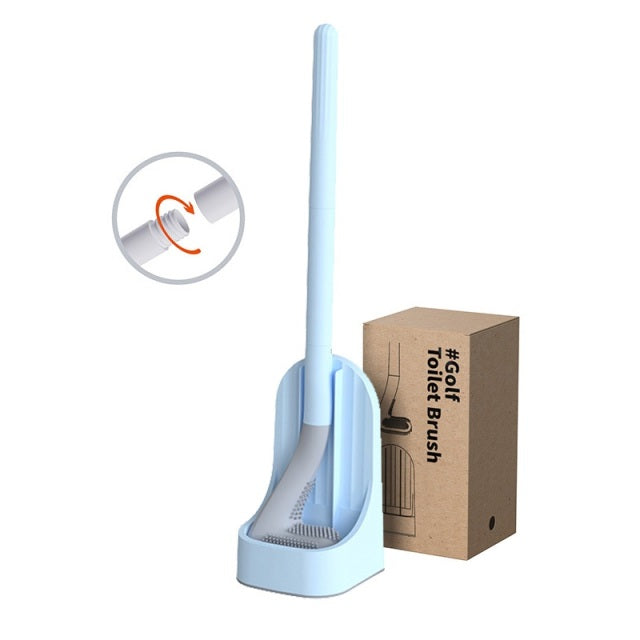 Silicone Bristles Toilet Brush and Holder for Bathroom Storage and Organization Compact Wall Hang Cleaning Kit WC Accessories