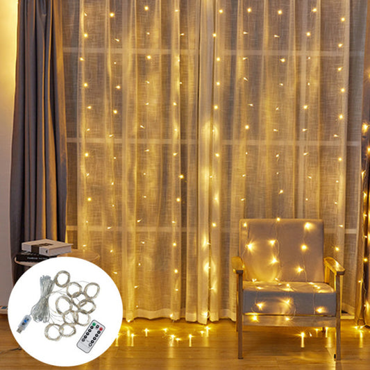 3M LED Curtain Fairy Lights Remote Control USB String Lights Christmas Decoration For Home Bedroom Wedding Party Holiday Lights