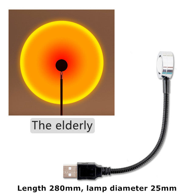 Night Lights Sunset Rainbow Projector Usb Bedside Table Lamp Valentines Day Gift Lamps Bedroom Bar Coffee LED Atmosphere Light