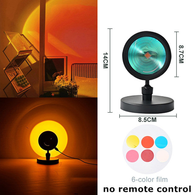 Night Lights Sunset Rainbow Projector Usb Bedside Table Lamp Valentines Day Gift Lamps Bedroom Bar Coffee LED Atmosphere Light