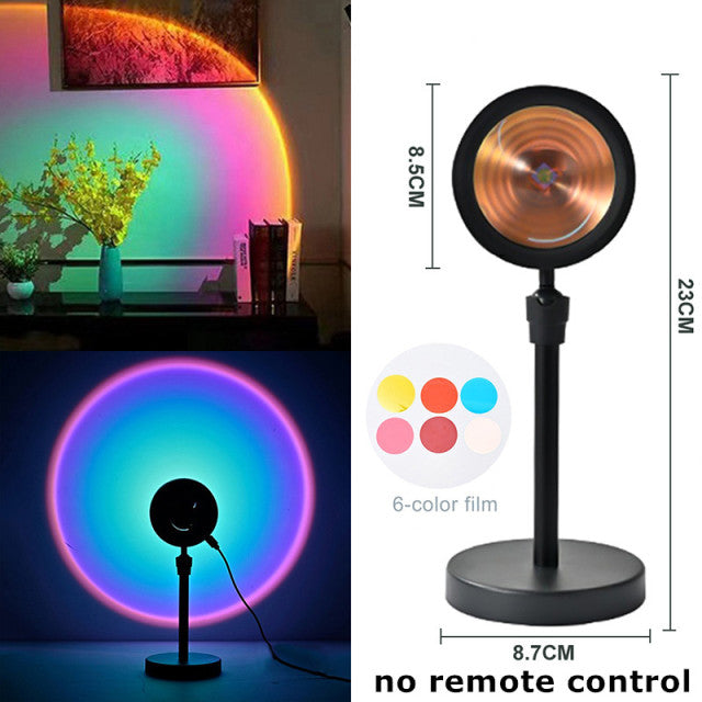 Night Lights Sunset Rainbow Projector Usb Bedside Table Lamp Valentines Day Gift Lamps Bedroom Bar Coffee LED Atmosphere Light