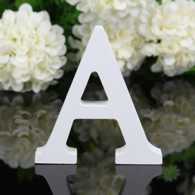 1pc Diy Freestanding Wood Wooden Letters White Alphabet Wedding Birthday Party Home Decorations Personalised Name Design QQLIFE